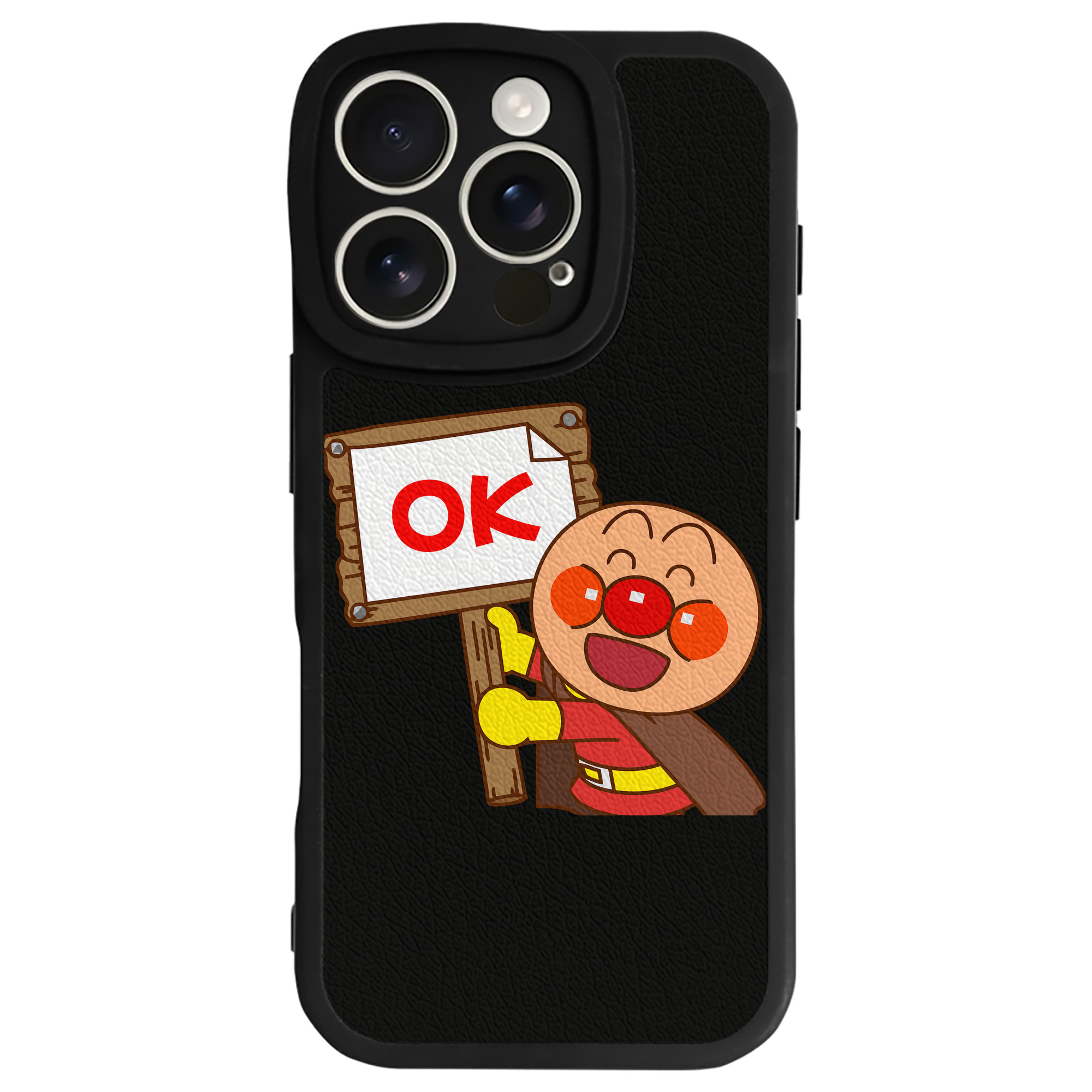 （画像用） アンパンマン Anpanman 【iPhone 16シリーズ対応】シリコンスマホケース（レザー調） 材質：シリコン